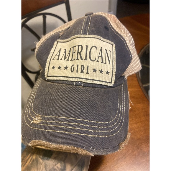 American Girl Hat Denim Adjustable Hat, Unisex, cap, fashion, cute, jean outfit - Picture 1 of 9